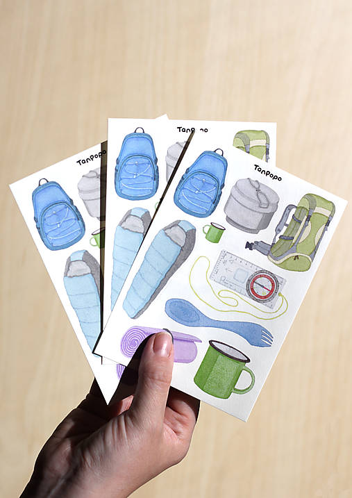 Hárok nálepiek - Pomôcky na stanovanie