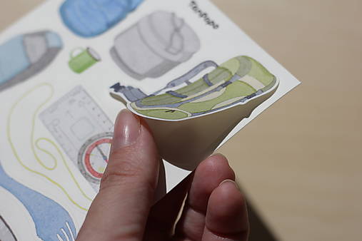 Hárok nálepiek - Pomôcky na stanovanie