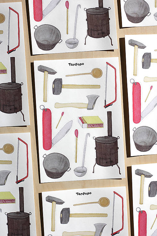 Hárok nálepiek - Pomôcky na táborenie