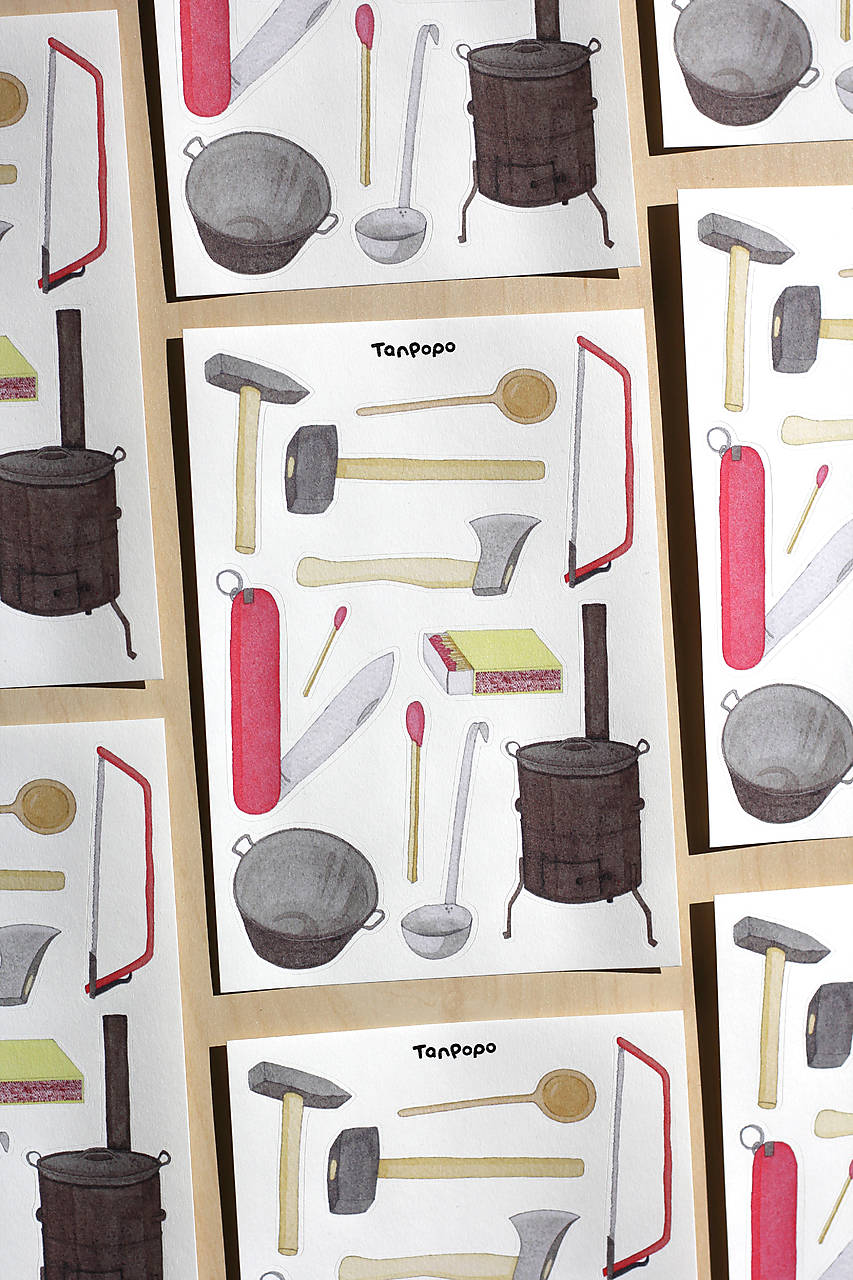 Hárok nálepiek - Pomôcky na táborenie