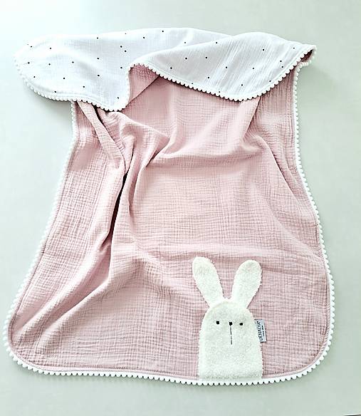 Detský textil - Letná mušelínová deka pre bábätko pastel ružová   - 17599216_