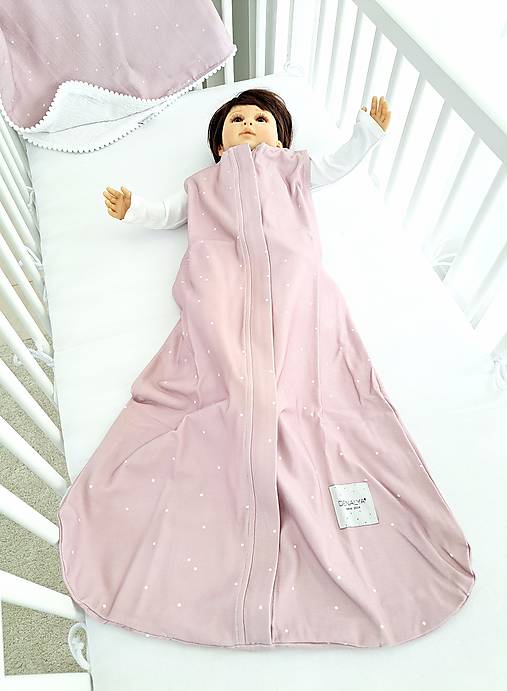 Detský textil - Letný spací vak 4-12m pastel ružový - 17599475_