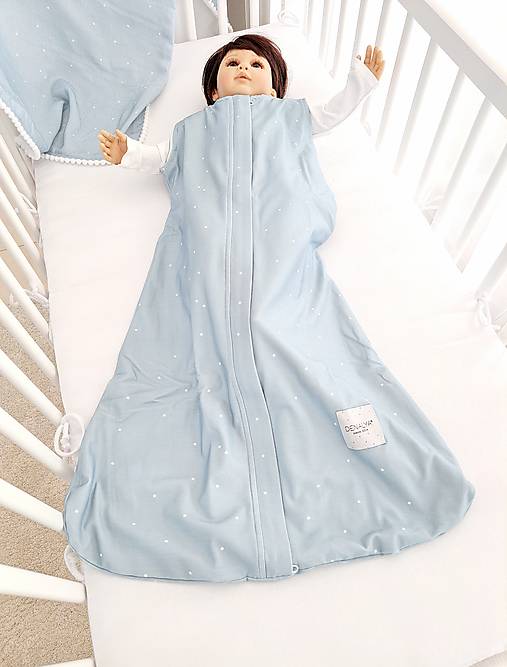 Detský textil - Letný spací vak 4-12m pastel modrý - 17599484_
