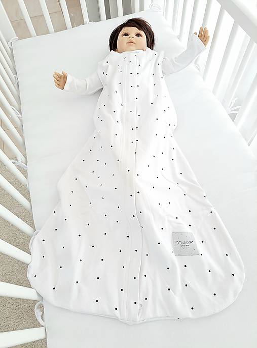 Detský textil - Letný spací vak 4-12m pastel bodkovaný - 17599487_