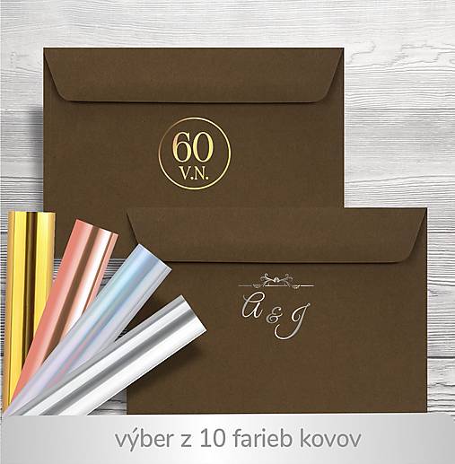Papiernictvo - hnedá obálka C6 / aj s metalickým textom - 17599527_