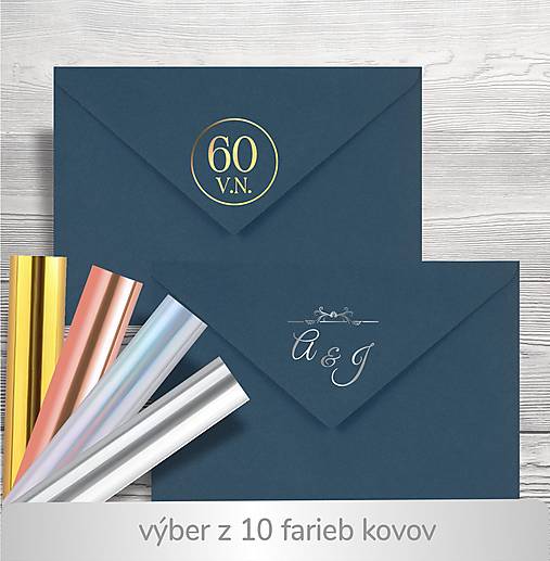 Papiernictvo - tmavomodrá obálka C6 / aj s kovovým textom - 17599529_