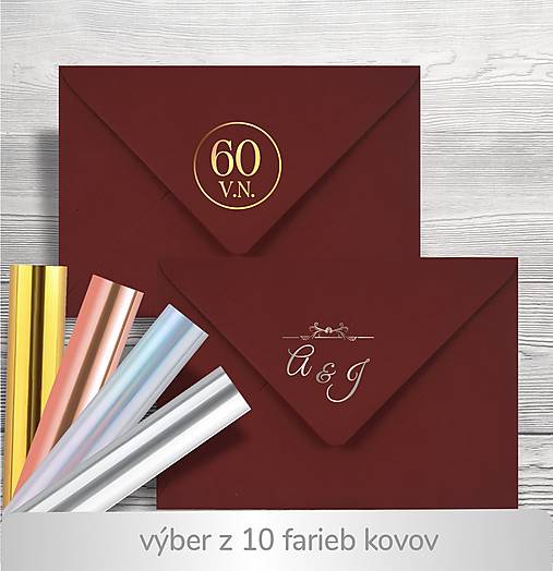 Papiernictvo - bordová obálka C6 / aj s kovovým textom - 17599533_