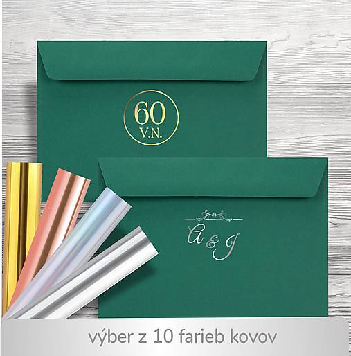 Papiernictvo - tmavozelená obálka C6 / aj s kovovým textom - 17599540_