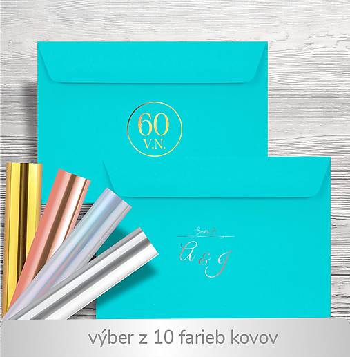 Papiernictvo - azúrová obálka C6 / aj s kovovým textom - 17599579_