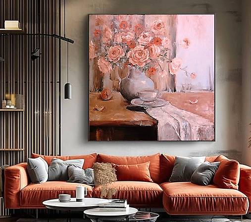 Obrazy - Zátišie s ružami_70x70 - 17598498_