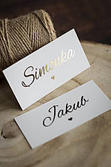 Papiernictvo - Menovka kartička - zlatá tlač II. - 17598235_