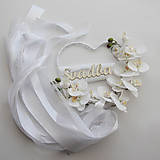 Dekorácie - Svadobné srdiečko s dlhou mašlou  (s nápisom Svadba) - 17598091_