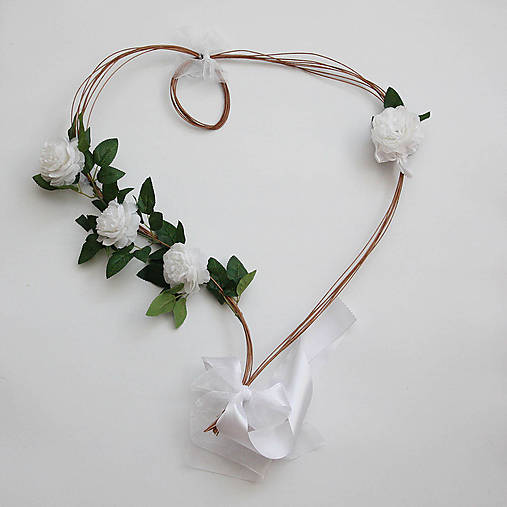 Svadobná výzdoba na auto - set 2 srdiečok