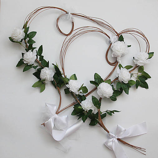 Svadobná výzdoba na auto - set 2 srdiečok