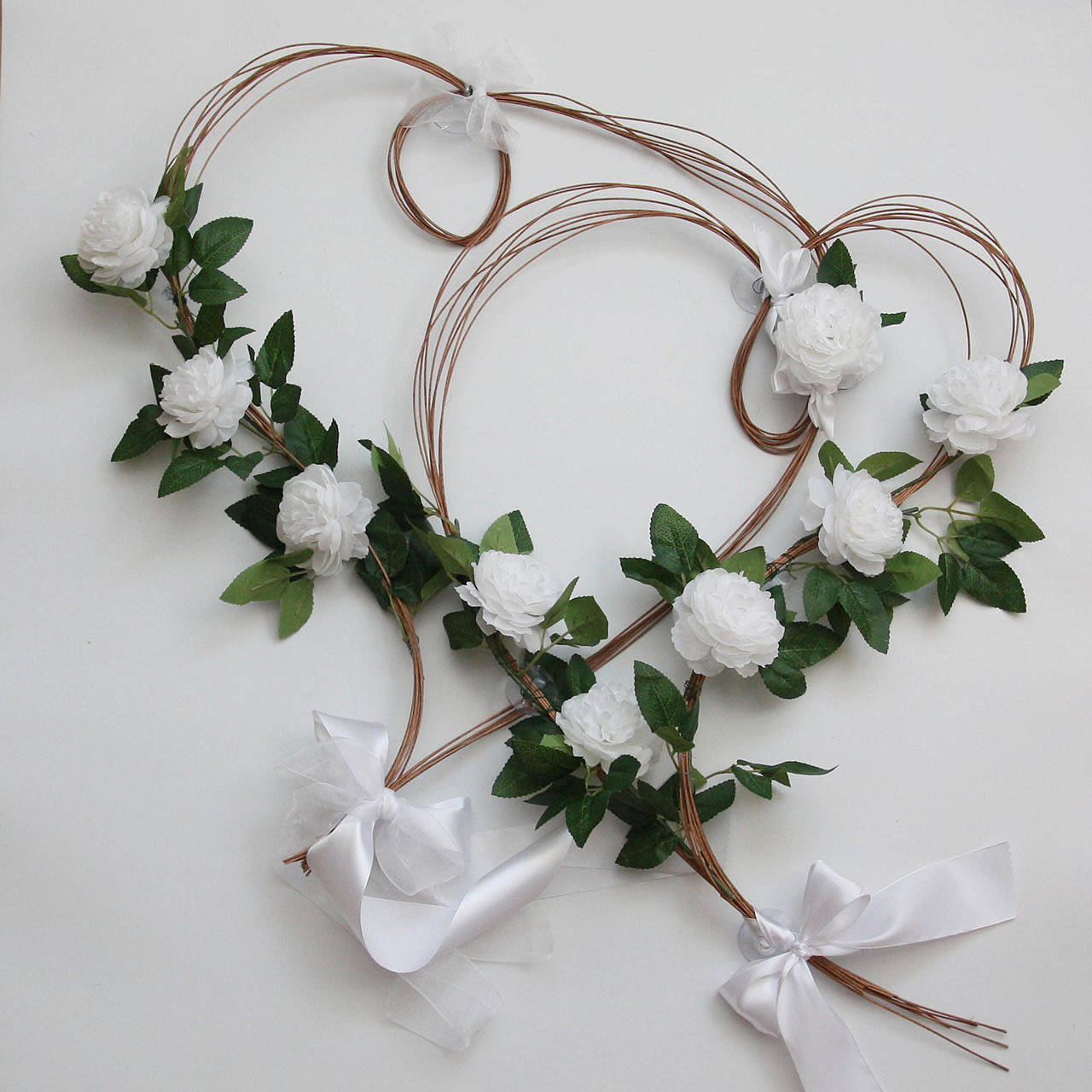 Svadobná výzdoba na auto - set 2 srdiečok