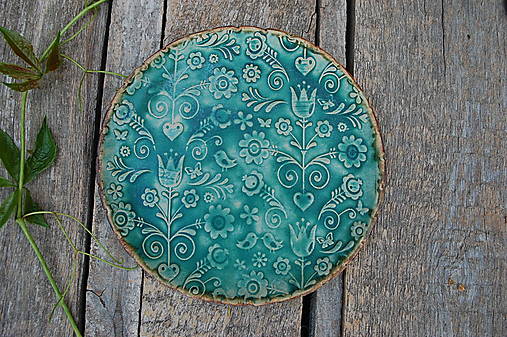 Nádoby - Keramický tanierik Folklór - 17598366_