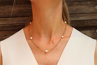 Náhrdelníky - Perlový náhrdelník - retiazka - 17598428_