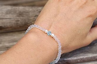 Náramky - Tenký náramok krištáľ a perly - 17598473_