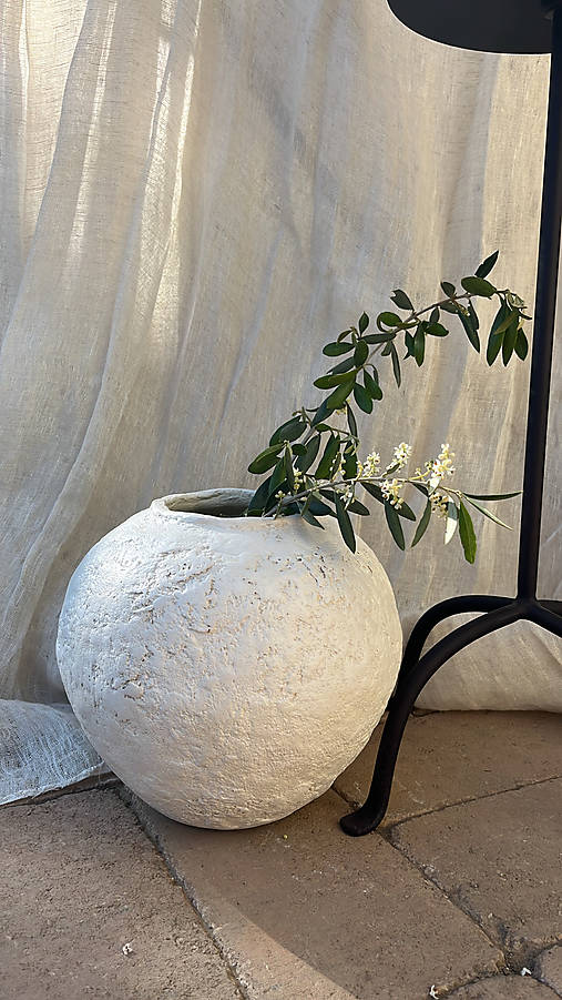 Dekorácie - Wabi sabi váza z papier-mâché - 17598554_