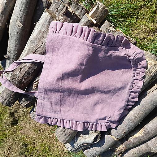 Nákupné tašky - Ľanová taška  s volánom - 17601358_