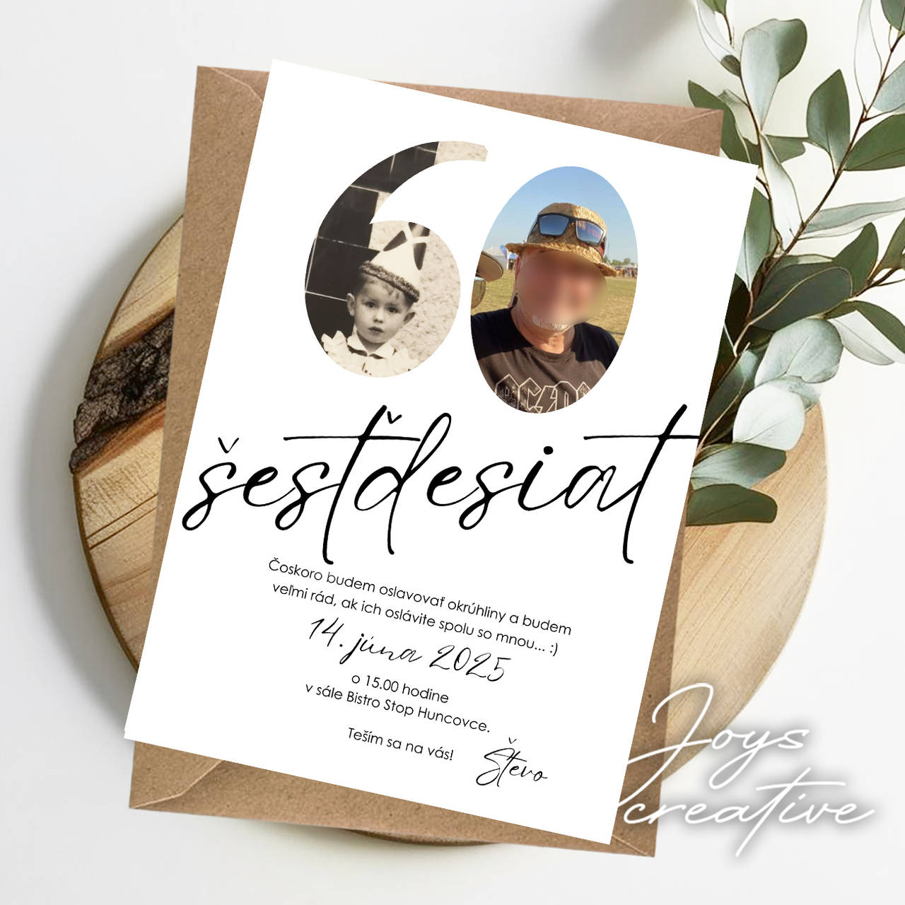 Pozvánka na narodeniny pre chlapa s číslom z fotiek