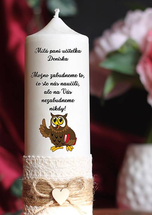 Sviečky - Darček /pamiatka/ pre pani učiteľku s menami žiakov celej triedy - 17601387_