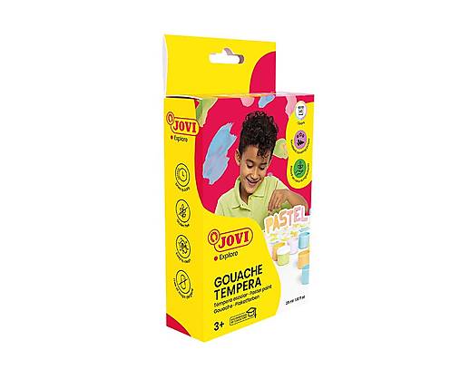 - 50% JOVI PASTEL temperové farby, 6x35 ml + štetec, pôvod.cena 7,90€