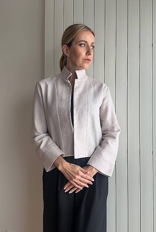 Saká - Sako Herringbone Grace (viac farieb) (XS, S,M,L,XL - Biela) - 17604135_