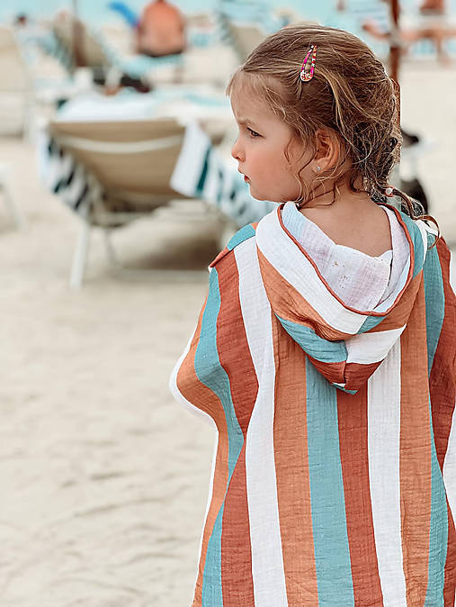 Iné oblečenie - Detské mušelínové pončo Stripes - 17604503_