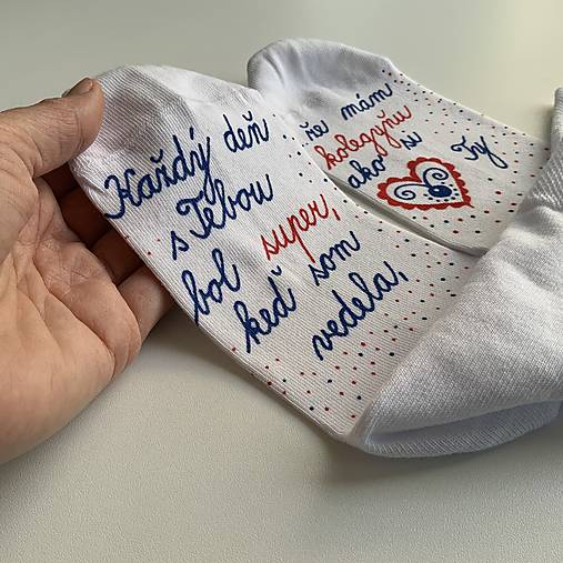 Maľované ponožky pre super KOLEGYŇU (na rozlúčku biele 3)