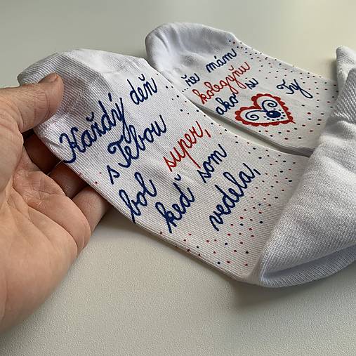 Maľované ponožky pre super KOLEGYŇU (na rozlúčku biele 3)