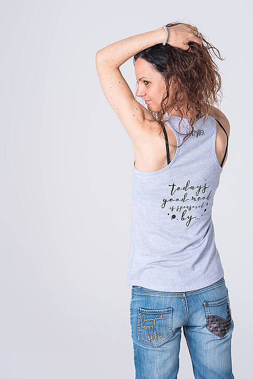 Dobrý obchod - Tielko Love Yoga - fialová a tyrkysová (M - Fialová) - 17603742_