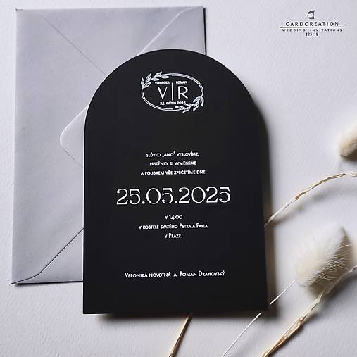 Minimalistické svadobné oznámenie J25118