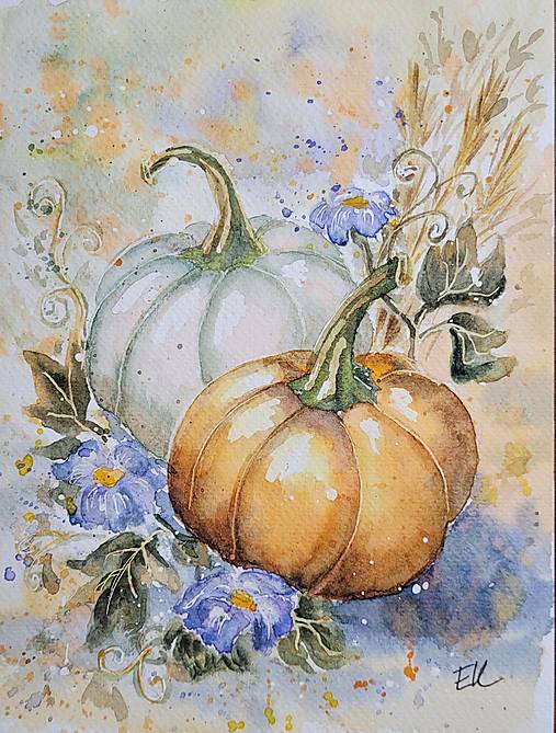 Obrazy - Farebné tekvičky (18 x 24 cm) - 17606047_