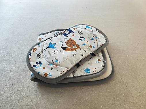 Detský textil - VLNIENKA Vložka proti poteniu do autosedačky JOIE i Pivot 360 100% Merino top super wash Zvieratká Líška, medveď ,Zajko  - 17605312_