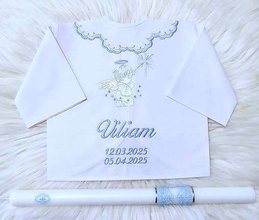 Detské oblečenie - košielka na krst-vyšívaná - 17604905_