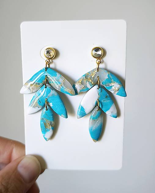 Náušnice - Náušnice OCEAN tyrkysové - 17605703_