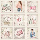 Papier - Scrapbook papier Girly 8x8 - 17607459_