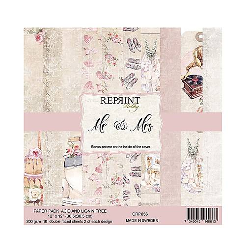 Papier - Scrapbook papier Mr & Mrs 12x12 - 17606844_