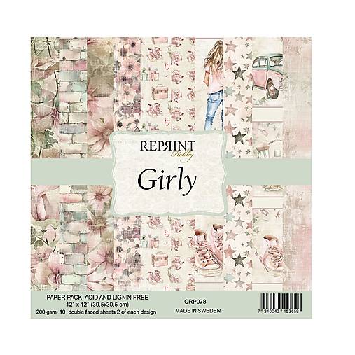 Papier - Scrapbook papier Girly 12x12 - 17607443_