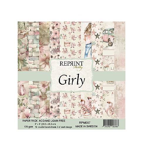 Papier - Scrapbook papier Girly 8x8 - 17607469_