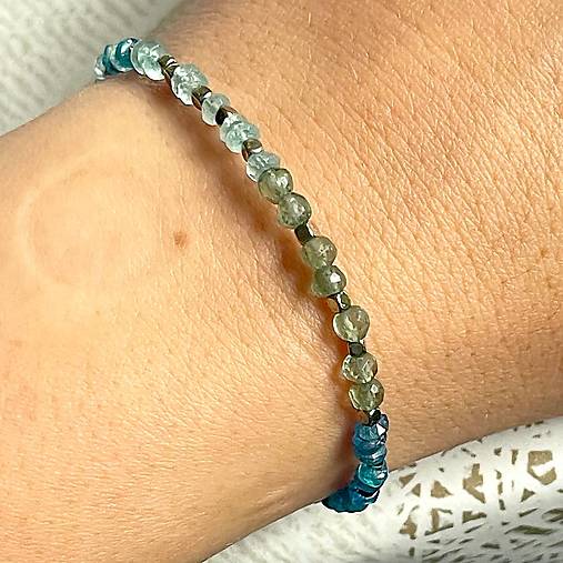 Luxury Apatite Set Stainless Steel / Set náhrdelníka a náramku tieňovaný apatit E008