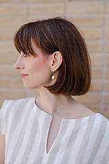 Náušnice - náušnice kruhy s perlami - shell perly - 17607905_