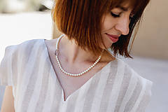 Náhrdelníky - minimalistický shell perlový náhrdelník - spojenie - 17608606_