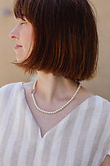Náhrdelníky - minimalistický shell perlový náhrdelník - spojenie - 17608607_