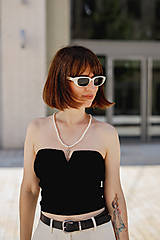 Pánske šperky - shell perlový unisex náhrdelník - lebka - 17608672_