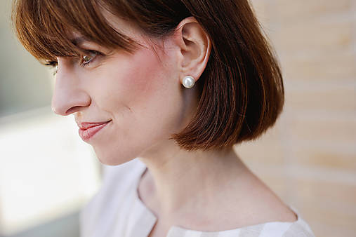 perlové náušnice napichovačky - sklené perly