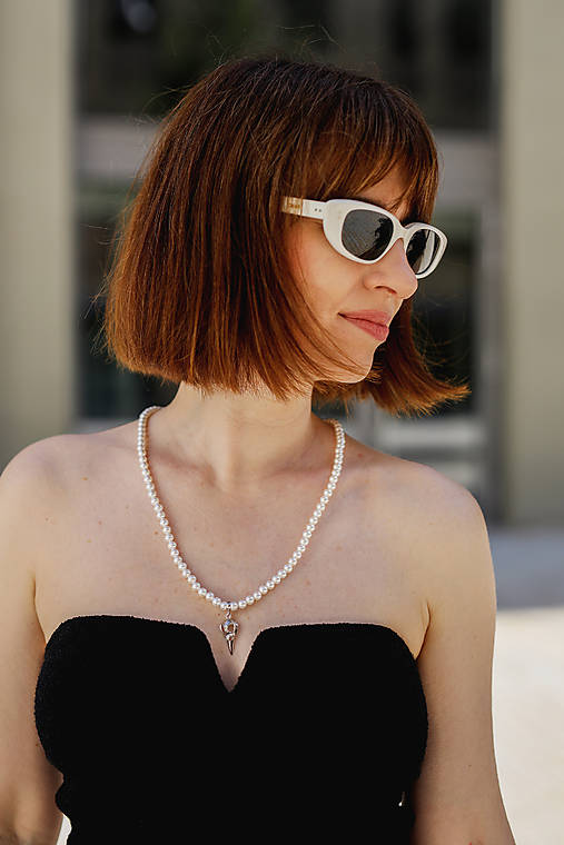 shell perlový unisex náhrdelník - lebka