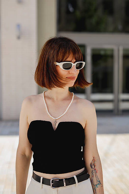 shell perlový unisex náhrdelník - lebka