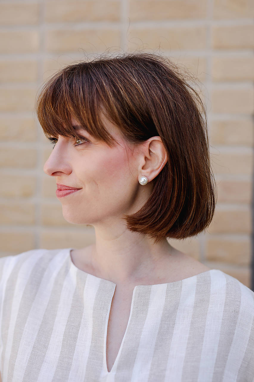 perlové náušnice napichovačky - sklené perly